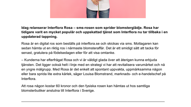 Sms-rosen Rosa är tillbaka!