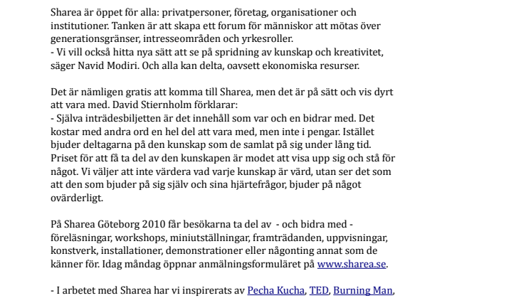 Sharea skapar mötesplats för nyfikna