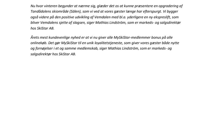 En præsentation af vinterens fjeldnyheder 2015/2016