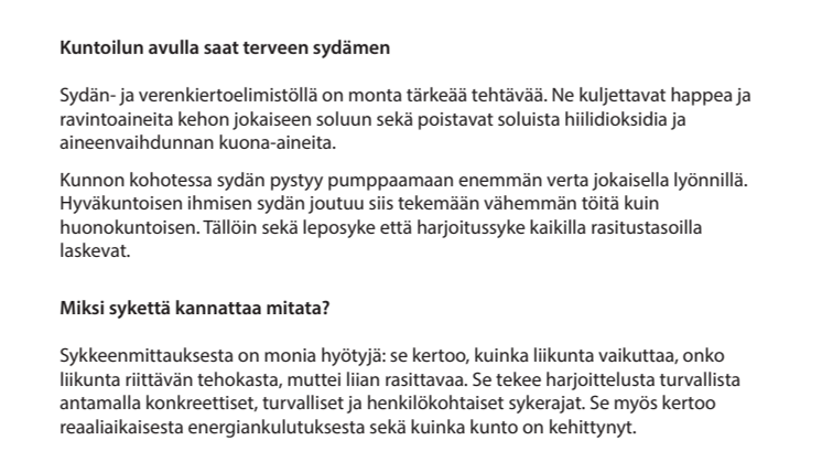 Miksi mitata sykettä?