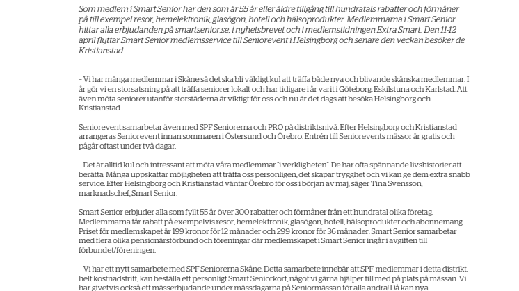 Smart Senior träffar seniorer på mässor i Skåne