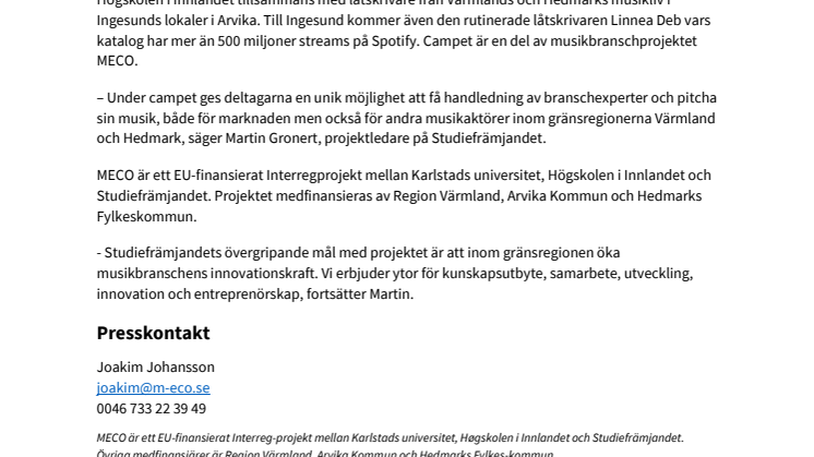 36 låtskrivare till Arvika med siktet inställt på melodifestivalen 2020