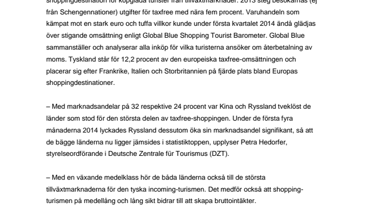 Tyskland ökar sin popularitet som shoppingdestination