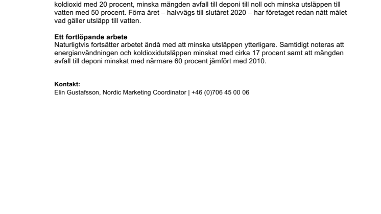 Knauf Insulation når miljömål  