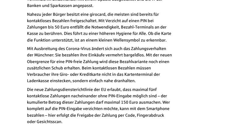 Mit girocard bis zu 50 Euro bargeldlos ohne PIN zahlen
