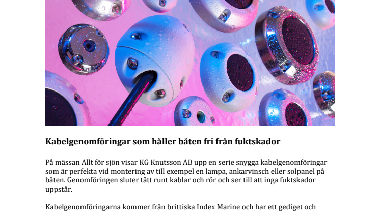 Kabelgenomföringar som håller båten fri från fuktskador