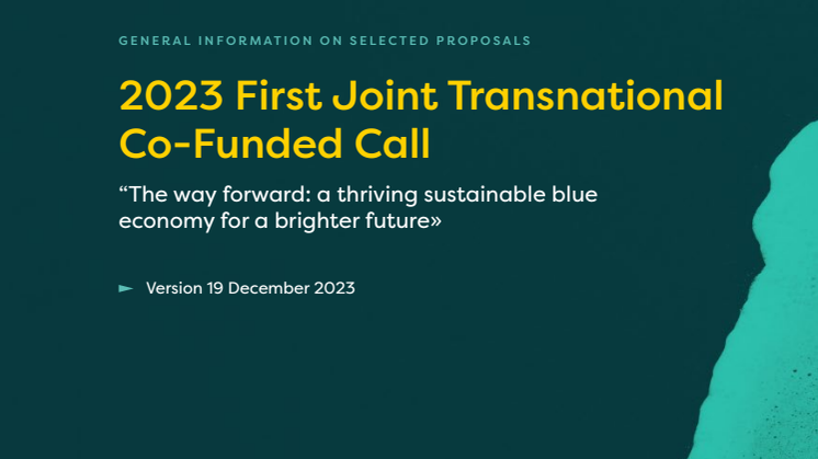 Sustainable Blue Economy Projects JPI Oceans 2023 funded projects