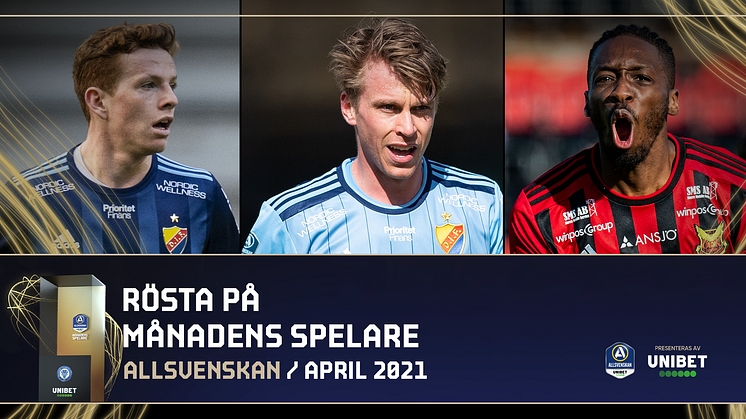 Här är de nominerade till säsongens första Månadens spelare och tränare i Allsvenskan
