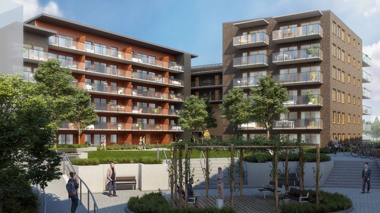 Brf Landgången i Halmstad med 55 lägenheter.