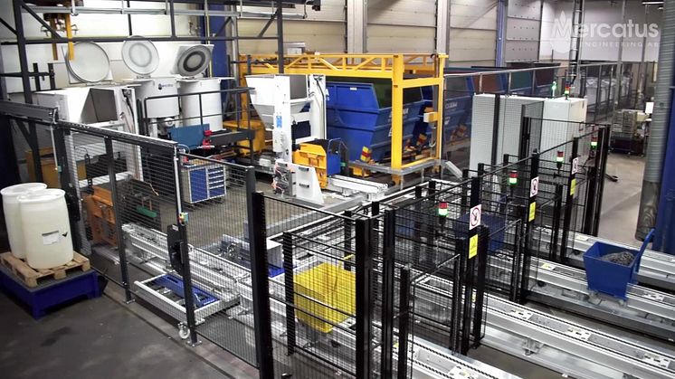 Automatiserad spåncentrifugering med portal - Bufab Lann AB Värnamo