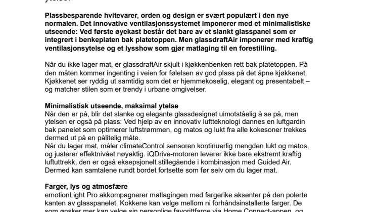 Siemens presenterer glassdraftAir - designet for å forsvinne.
