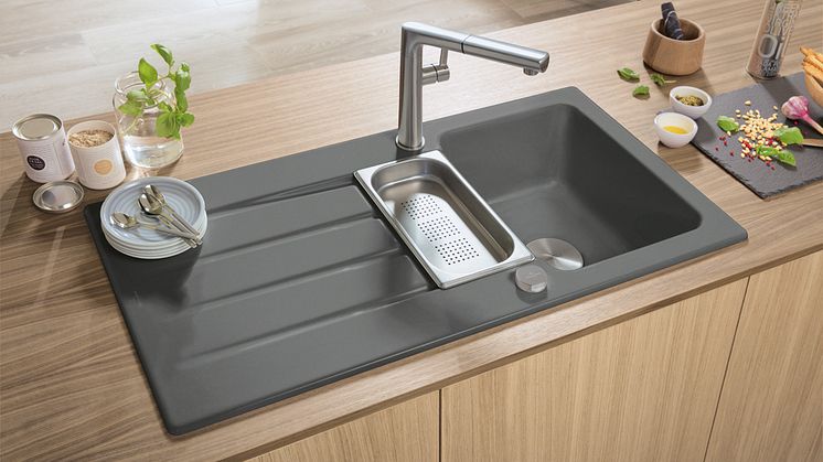 So simple, so stylish, so versatile. Grey -  the perfect colour for trendy kitchen designs