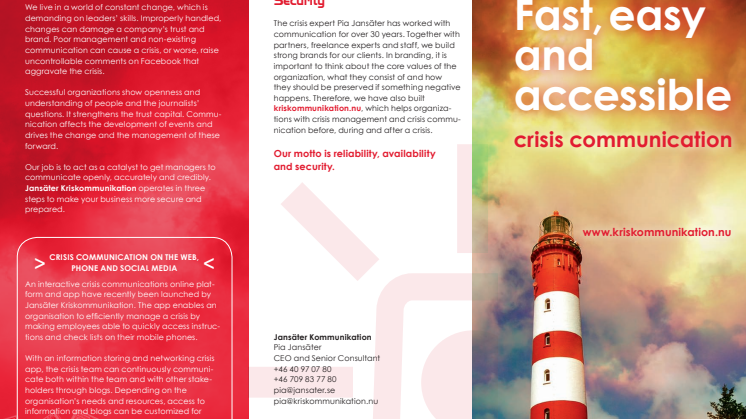 Fast, easy and accessible crisis communication