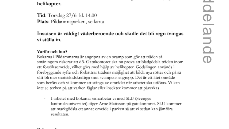 Nu bladgödslar vi bokarna i Pildammsparken