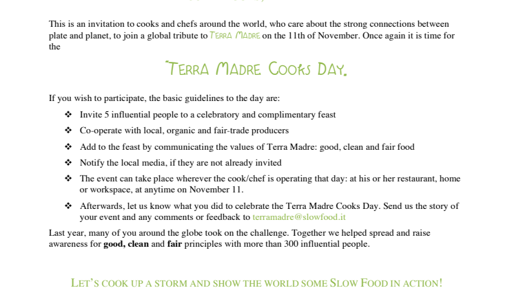 TERRA MADRE COOKS DAY