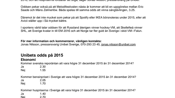 Det här händer 2015 – ska vi slå vad?