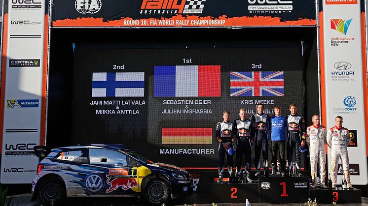 ​Volkswagen vinder verdensmesterskabet i rally for tredje gang
