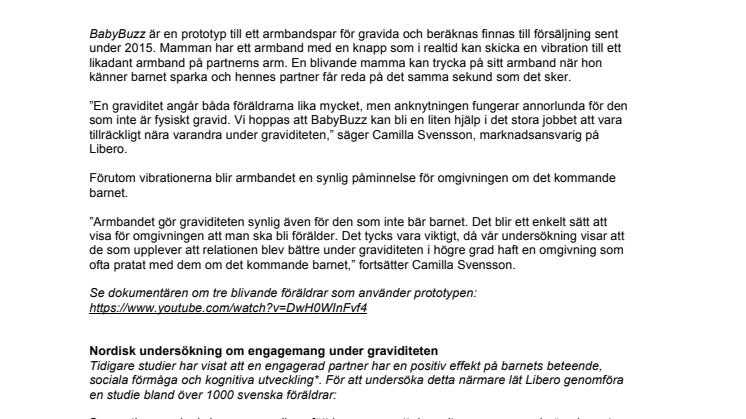 BabyBuzz från Libero gör graviditeten mer gemensam