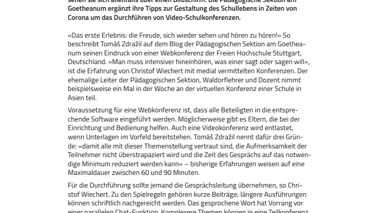 Coronavirus – praktische Anregungen für Schulkonferenzen: «Man muss intensiver hineinhören» 