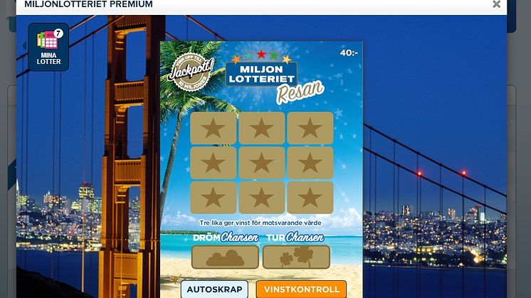 Miljonlotteriet lanserar världsnyhet