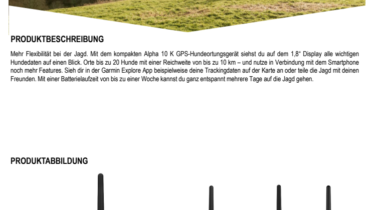 Garmin Datenblatt Alpha 10 K