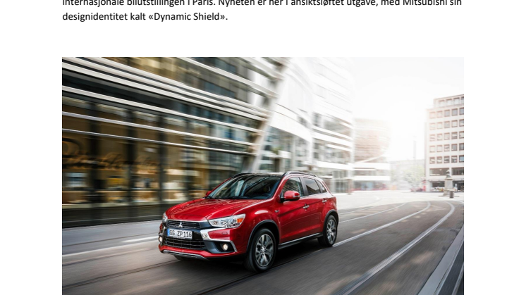 2016 Paris Motor Show – 2017-modell Mitsubishi ASX
