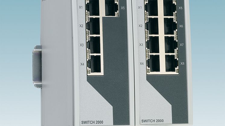 5-resp 8-portars switcharna i ned nya 2000-serien av Switchar från Phoenix Contact AB