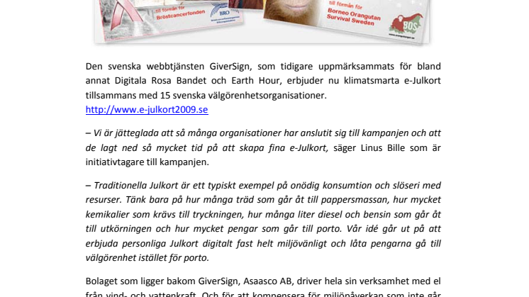 Stort intresse för klimatsmarta e-Julkort