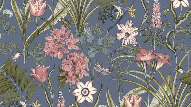 Wallpaper Boutique 10x0,53 m Cornet Flower Blue Nonwoven