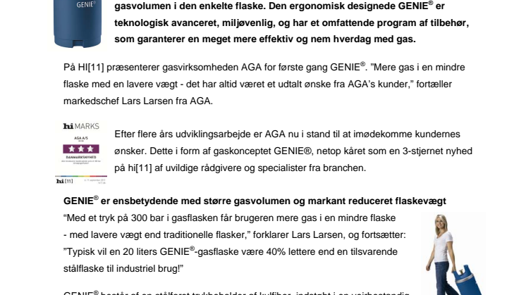 AGA introducerer banebrydende serie af 300 bar letvægtsgasflasker! 