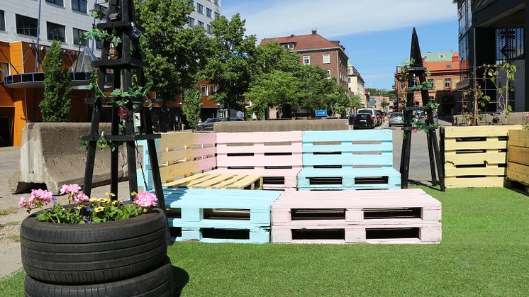 Pocket park vid Hallbergsbron
