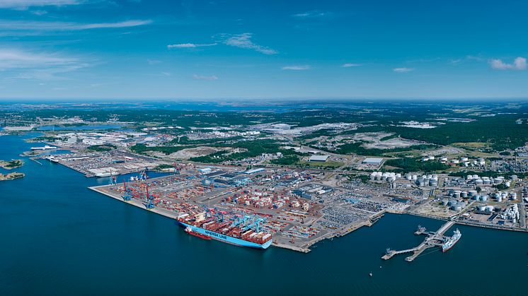 Göteborgs hamn visar upp goda volymer under årets första kvartal - trots Coronapandemin. Bild: Göteborgs Hamn AB.