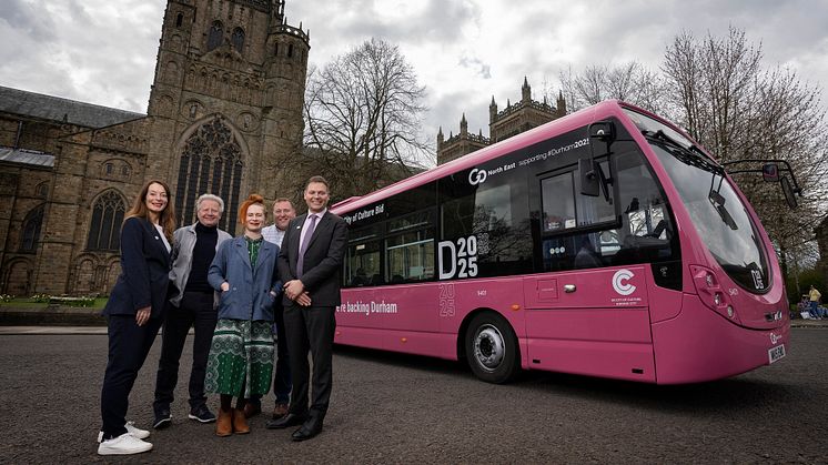 (L-R) Alison Clark Durham 2025 bid director; Tony Harrington chair of Culture Durham; Sally Dixon assistant director of partnerships and communications Beamish Museum; Stephen King commercial director at GNE; Martijn Gilbert managing director at GNE