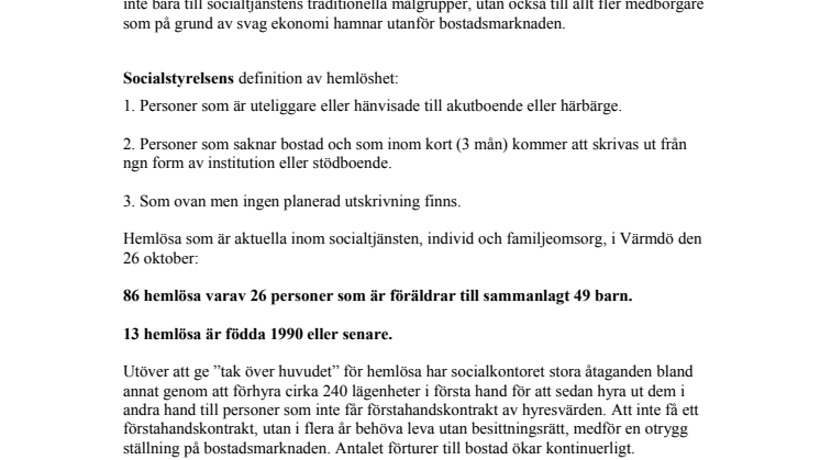 Antalet hemlösa ökar i Värmdö