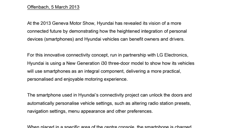 Hyundai viser større integrering bil og smartelefon