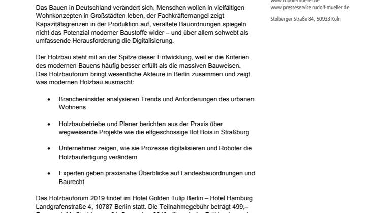Holzbauforum 2019 in Berlin