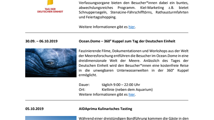 Veranstaltungen im Oktober 2019