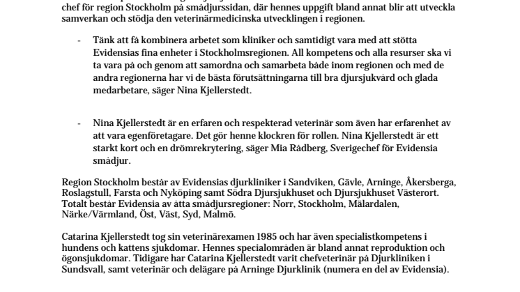 Kjellerstedt ny regionchef på Evidensia Djursjukvård