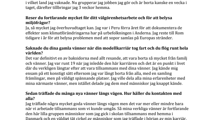 Intervju med Helena Christensen