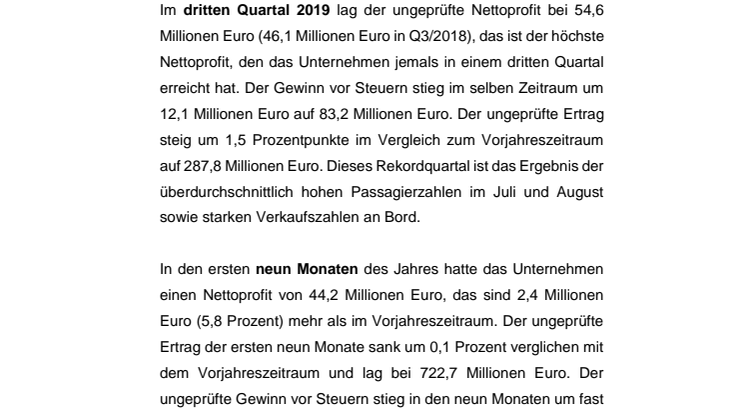 Rekordsommer bei Tallink Silja