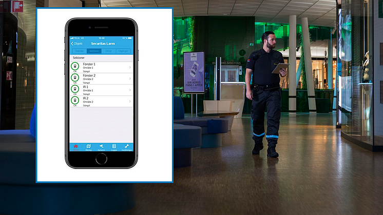 Securitas Larm Plus kan styras helt och hållet genom en app