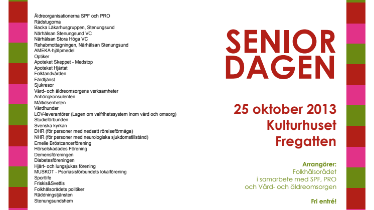 Program seniordagen på Fregatten 25/10