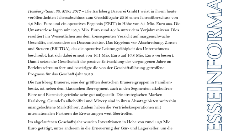 Presseinfo Jahreszahlen 2016