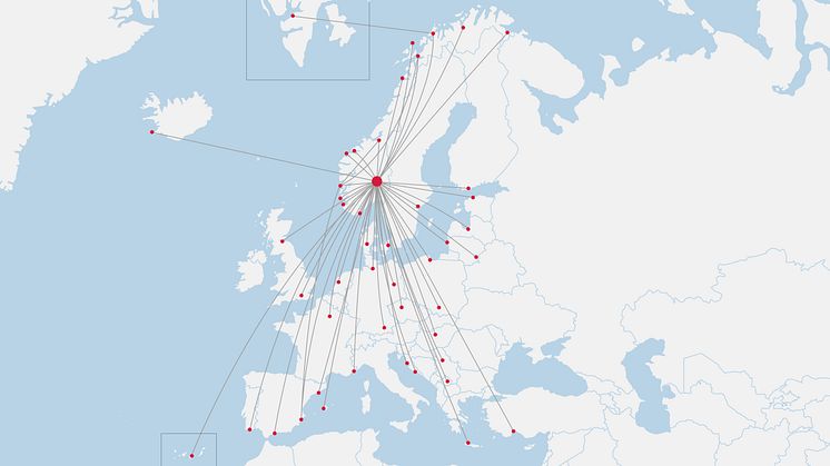 Norwegians linjenät i Norge från 1 juli 2020