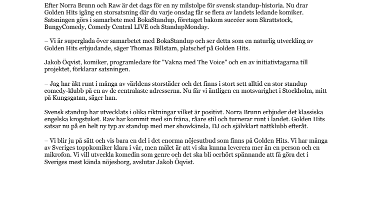 Golden Hits gör standup på ett nytt sätt med ambitionen att bli landets största och bästa komediscen