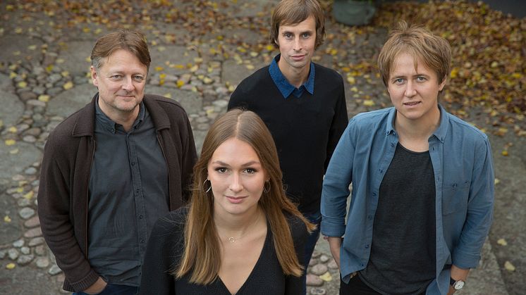 Dan Josefsson, Anna Nordbeck, Johannes Hallbom och Jakob Larsson, pristagare till Stora Journalistpriset 2017 