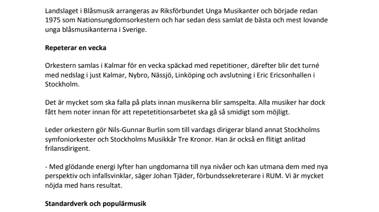 Möt årets landslag i blåsmusik