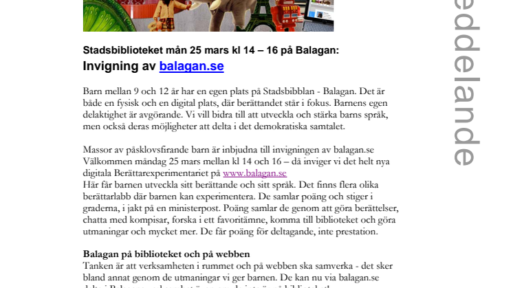 Stadsbiblioteket i Malmö: Invigning av balagan.se