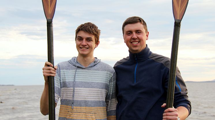 Ocean rowers Joseph Gagnon (left) and Brian Conville were rescued after their boat capsized near the end of a North Atlantic crossing attempt