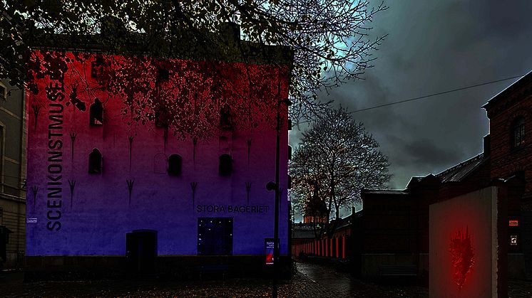 Skiss på ljusinstallationen